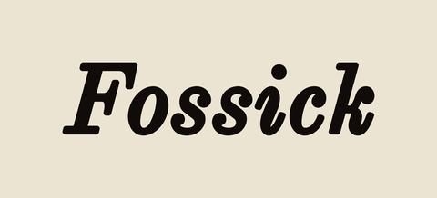 Fossick logotype, on light